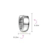 Simple Polished Black Rose Gold Plated Huggie Hoop Earring - Image 14