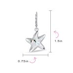 Iridescent Created Opal Inlay Starfish Dangle Drop Earrings - Image 8