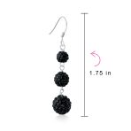 Multi Color Crystal Pave Disco Balls Dangle Earrings in Sterling Silver - Image 10