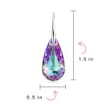 Crystal Blue Green Teardrop Dangle Earrings Prom 925 Sterling Silver - Image 7