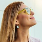 Elegant Oval Pastel Stone Dangle Earrings Pink Aqua Mint Green 14K Gold-Plated - Image 9