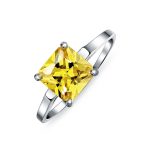 3CT Princess Cut CZ Solitaire Engagement Ring Thin Band Rose - Image 2