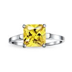 3CT Princess Cut CZ Solitaire Engagement Ring Thin Band Rose - Image 4