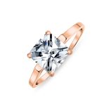 3CT Princess Cut CZ Solitaire Engagement Ring Thin Band Rose