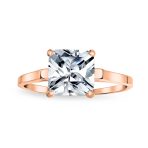 3CT Princess Cut CZ Solitaire Engagement Ring Thin Band Rose - Image 3