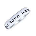 Purity Promise Ring Band True Love Waits Mantra Words .925 Sterling Silver