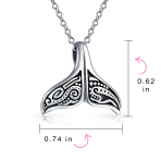 Nautical Whale Tail Pendant Necklace in Oxidized Sterling Silver for Sea Lovers - Image 4