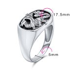 Men's Statement Dragon Signet Ring Rectangle Gothic Shield Oxidized .925 Sterling Silver - Image 7