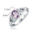 Oval Gemstone Celtic Trinity Knot Ring for BFF Sorority Sister Sterling Silver - Image 45