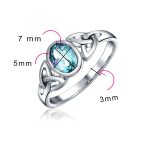 Oval Gemstone Celtic Trinity Knot Ring for BFF Sorority Sister Sterling Silver - Image 47