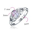 Oval Gemstone Celtic Trinity Knot Ring for BFF Sorority Sister Sterling Silver - Image 46