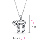 Delicate Judaic Chai Symbol Pendant Necklace in Sterling Silver for Bat Mitzvah - Image 4