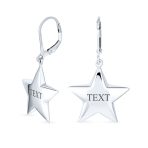American Patriotic Celestial Dangle Earrings Leverback Stars - Image 4