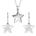American Patriotic Celestial Star Necklace Earrings Set