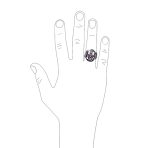 Large Gothic Skull Head Ring Simulated Red Ruby CZ Eyes Oxidized Sterling Silver - Image 3