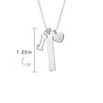 Paw Print Dog Tag Pendant Necklace Pet Lover Heart & Bone Charm .925 Sterling Silver - Image 4