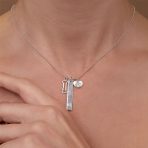 Paw Print Dog Tag Pendant Necklace Pet Lover Heart & Bone Charm .925 Sterling Silver - Image 5