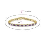 CZ Tennis Bracelet 12CT 4 Prong Gold Plated Brass 7.5 Inch - Image 10