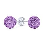 Elegant Glittering Pave Crystals Drop Ball Earrings 8MM - Image 6