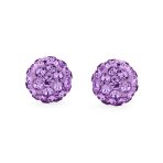 Elegant Glittering Pave Crystals Drop Ball Earrings 8MM - Image 16