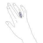 Vintage Style Filigree Purple CZ Cubic Zirconia Full Finger Statement Ring - Image 3