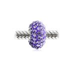 Set of 2 Solid Crystal Spacer Charm Bead Sterling Silver Core - Image 28
