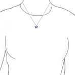 Mini Purple CZ Butterfly Pendant Necklace Rose Gold Sterling Silver for Teens - Image 5