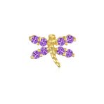 Minimalist CZ Dragonfly Cartilage Ear Stud in 14K Gold - Image 6