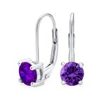 Classic Round 1CT CZ Solitaire Drop Stud Earrings .925 Sterling Silver Leverback - Image 7