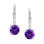 Classic Round 1CT CZ Solitaire Drop Stud Earrings .925 Sterling Silver Leverback - Image 15