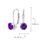 Classic Round 1CT CZ Solitaire Drop Stud Earrings .925 Sterling Silver Leverback - Image 31