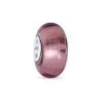 Set of 4 Translucent Solid Metallic Rose Pink Glass Charm Bead with Silver Core - Image 2