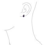 Native American Style Gemstone Bezel Leaf Rope Stud Earrings in Sterling Silver - Image 20
