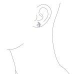 3D Nautical Zirconia Snail & Pearl Stud Earrings Silver - Image 3