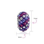 Green White Striped Crystal Bead Charm for European Bracelet Silver Core - Image 12