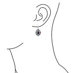 Western Multicolor Dangle Gemstone Earrings Purple Turquoise Sterling Silver - Image 3