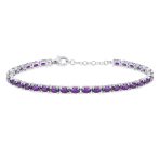 Traditional Blue Topaz Oval Stone Strand Tennis Bracelet .925 Sterling Silver-7.5 Inch