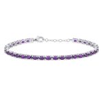 Traditional Blue Topaz Oval Stone Strand Tennis Bracelet .925 Sterling Silver-7.5 Inch