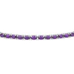 Traditional Blue Topaz Oval Stone Strand Tennis Bracelet .925 Sterling Silver-7.5 Inch - Image 6