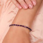 Traditional Blue Topaz Oval Stone Strand Tennis Bracelet .925 Sterling Silver-7.5 Inch - Image 11