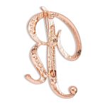 Large Statement ABC Crystal Letters Initial Scarf Lapel Pin Brooch Rose Gold Plated - Image 9