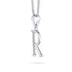 Delicate Pave CZ Block Letter Alphabet Pendant Necklace Sterling Silver - Image 30
