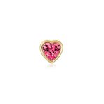 Tiny Cubic Zirconia Heart Cartilage Ear Stud 14K Gold Simulated Birthstone 4MM - Image 9