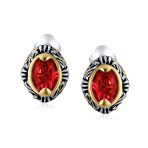 Fashion Crystal Oval Bali Style Clip-On Earrings Non-Pierced Ears Multiple Colors - Image 6