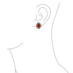 Fashion Crystal Oval Bali Style Clip-On Earrings Non-Pierced Ears Multiple Colors - Image 9