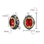 Fashion Crystal Oval Bali Style Clip-On Earrings Non-Pierced Ears Multiple Colors - Image 12