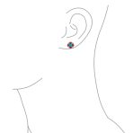 Western Native-American Style Turquoise & Red Stud Earrings .925 Sterling Silver - Image 5