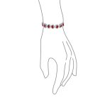 Crown Halo Oval CZ Tennis Statement Bracelet in Rhodium-Plated Brass - Image 6