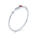 Romantic Infinity Love Knot Celtic Bangle Bracelet Green Red CZ .925 Sterling Silver - Image 4