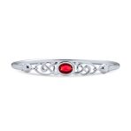 Romantic Infinity Love Knot Celtic Bangle Bracelet Green Red CZ .925 Sterling Silver - Image 2